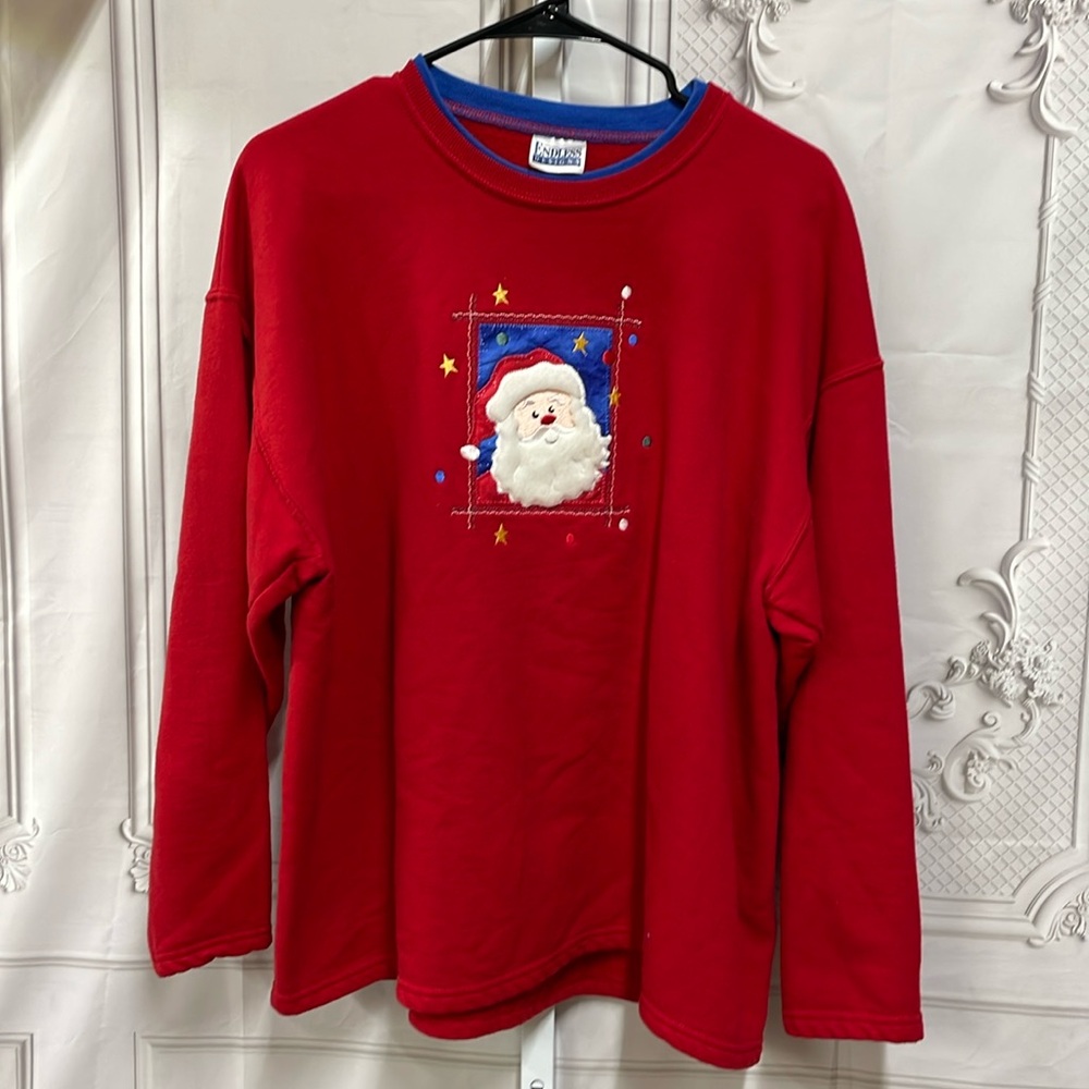 Endless Designs vintage Y2K Santa embroidered size M/L sweatshirt